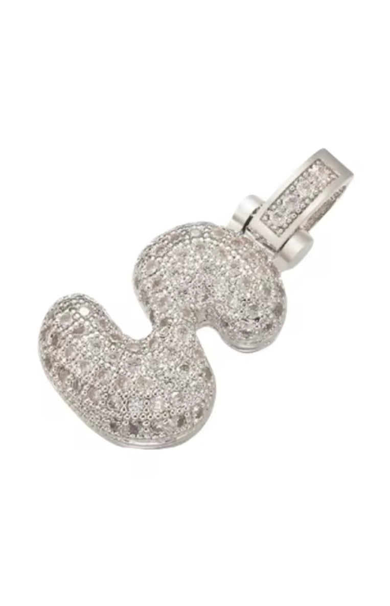 Custom Initial Necklace — Silver Pavé Edition