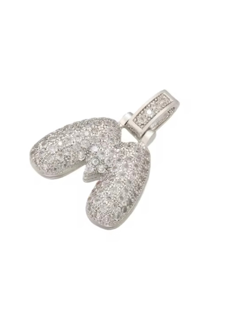 Custom Initial Necklace — Silver Pavé Edition