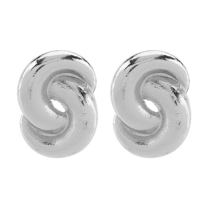 Double Circle Link Geometric Drop Earrings