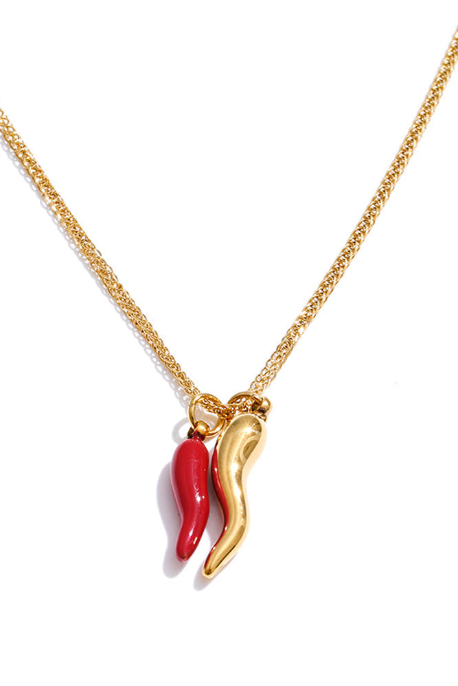 Stainless Steel Enamel Pendant Necklace
