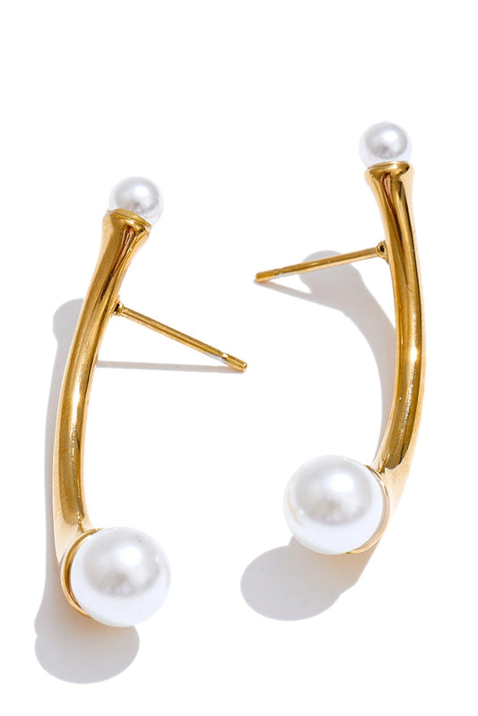 Stainless Steel Earrings Simulated Pearl