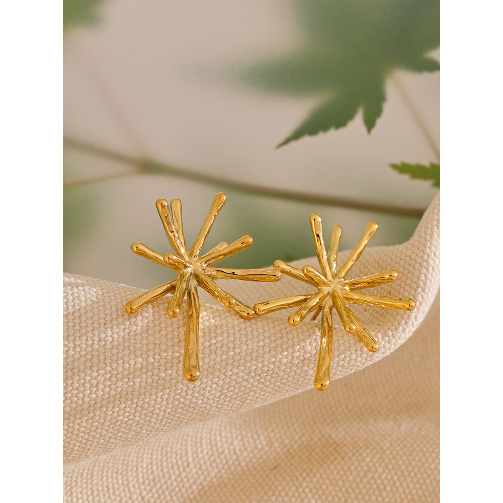 Stainless Steel Cast Firework Stud Earrings