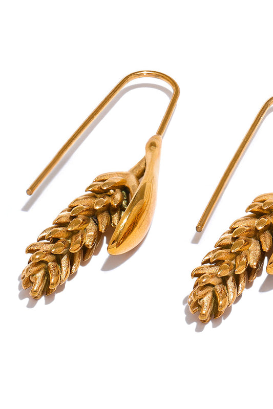 Stainless Steel Wheat Earrings 18K Gold Plated