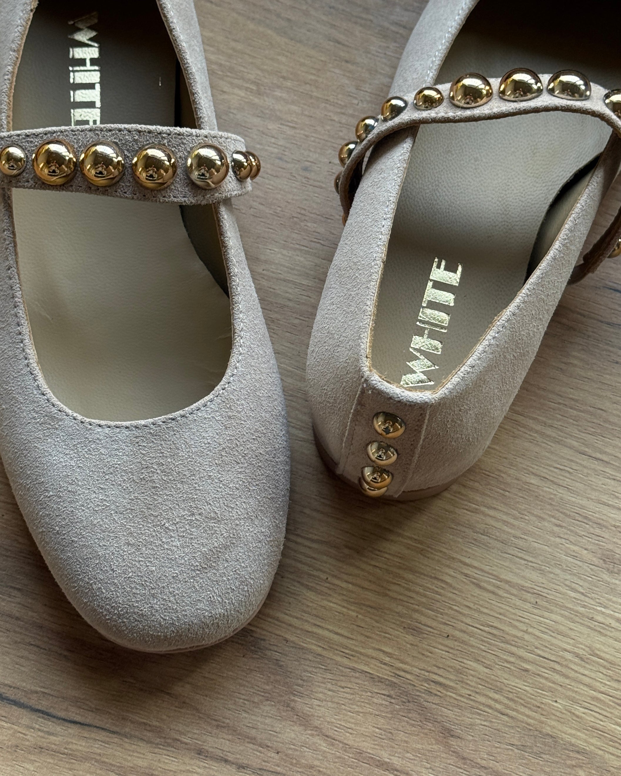 Gold Stud Mary Jane Flats