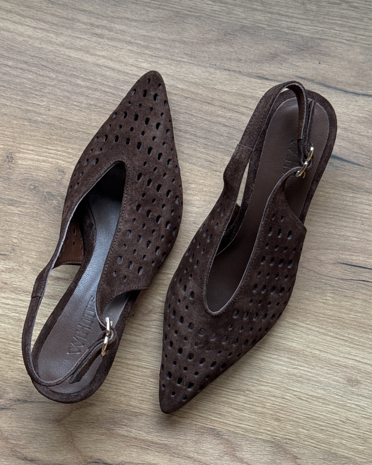 Suede Pointed Slingback Pumps