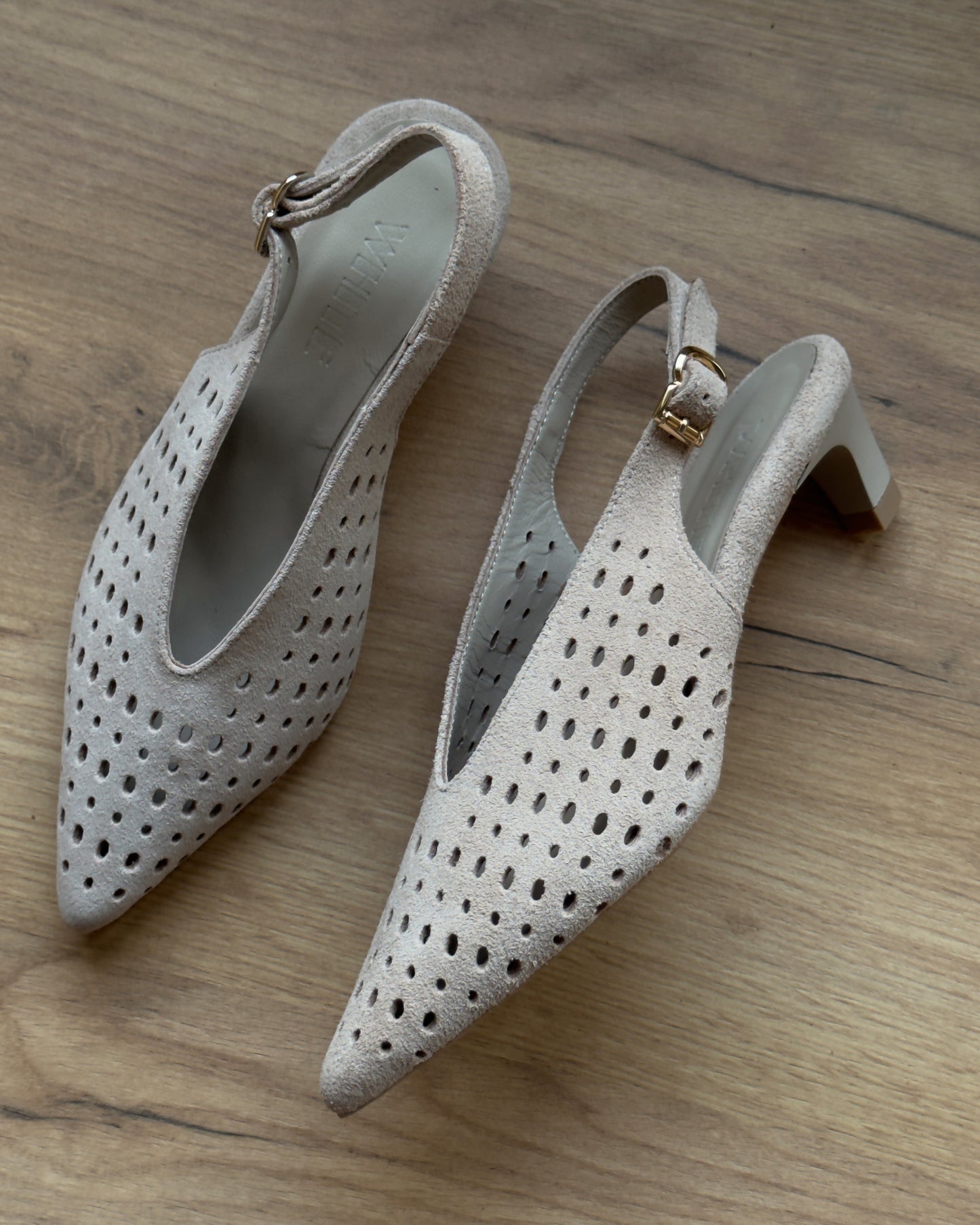 Suede Pointed Slingback Pumps