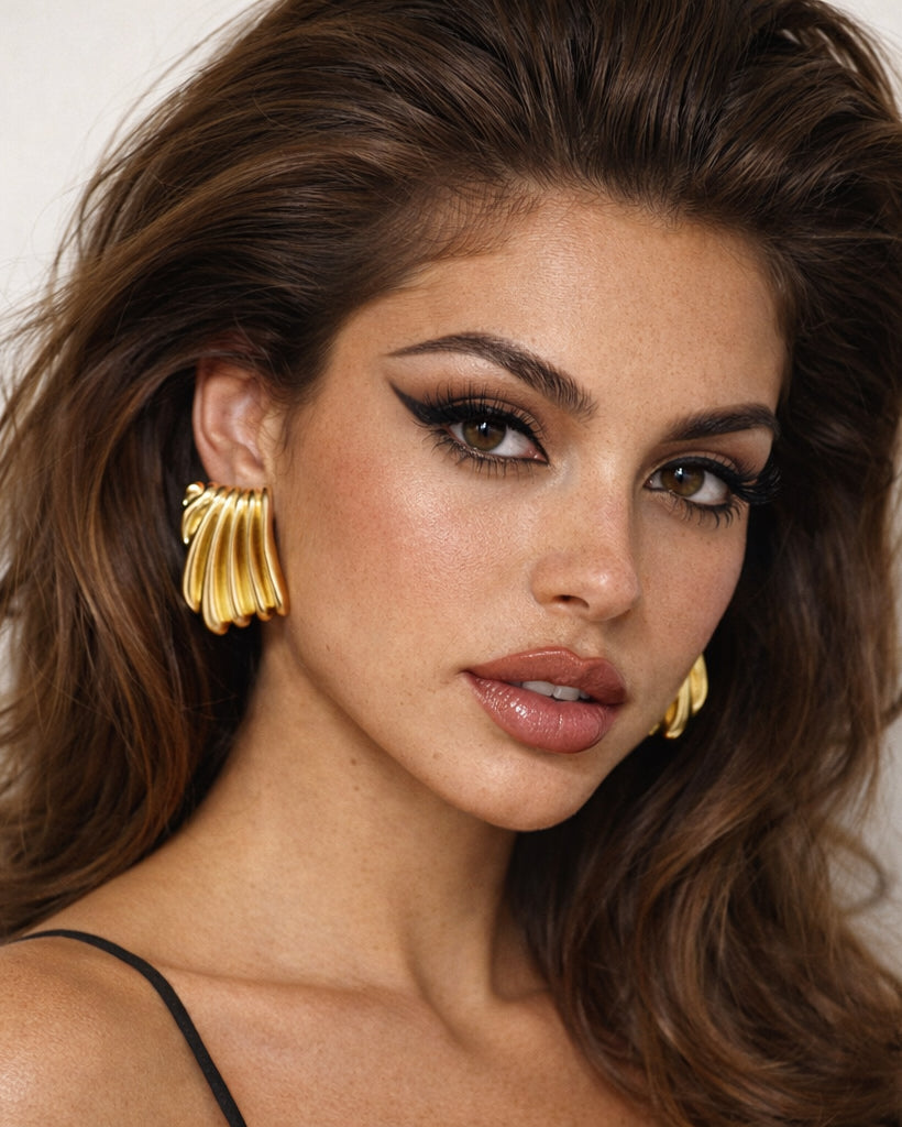 Golden Wave Statement Earrings