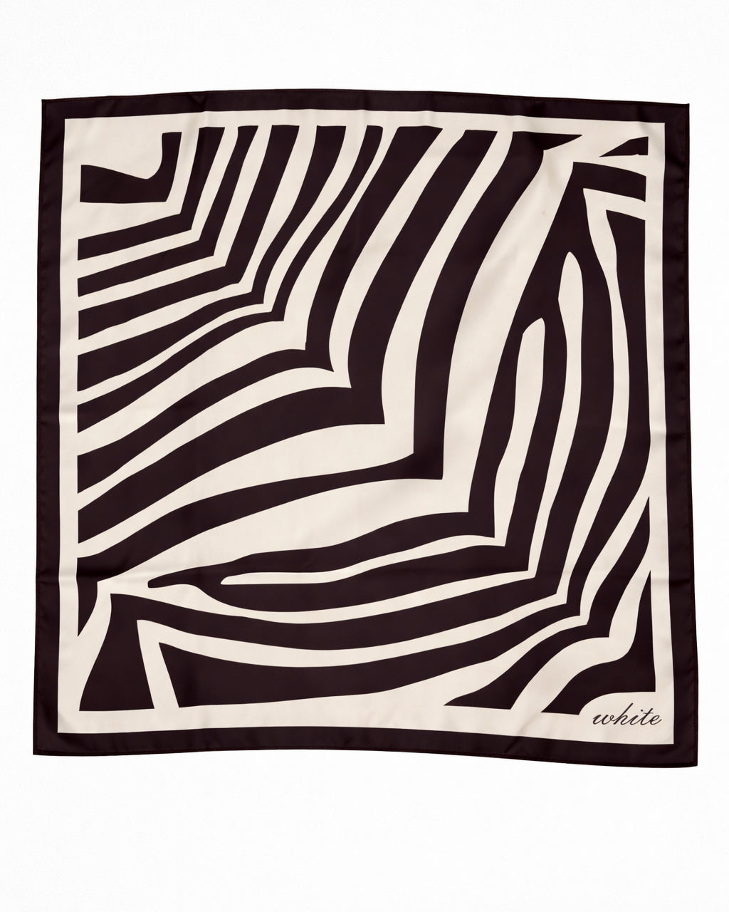 Zebra Silk Scarf – Cream & Dark Chocolate