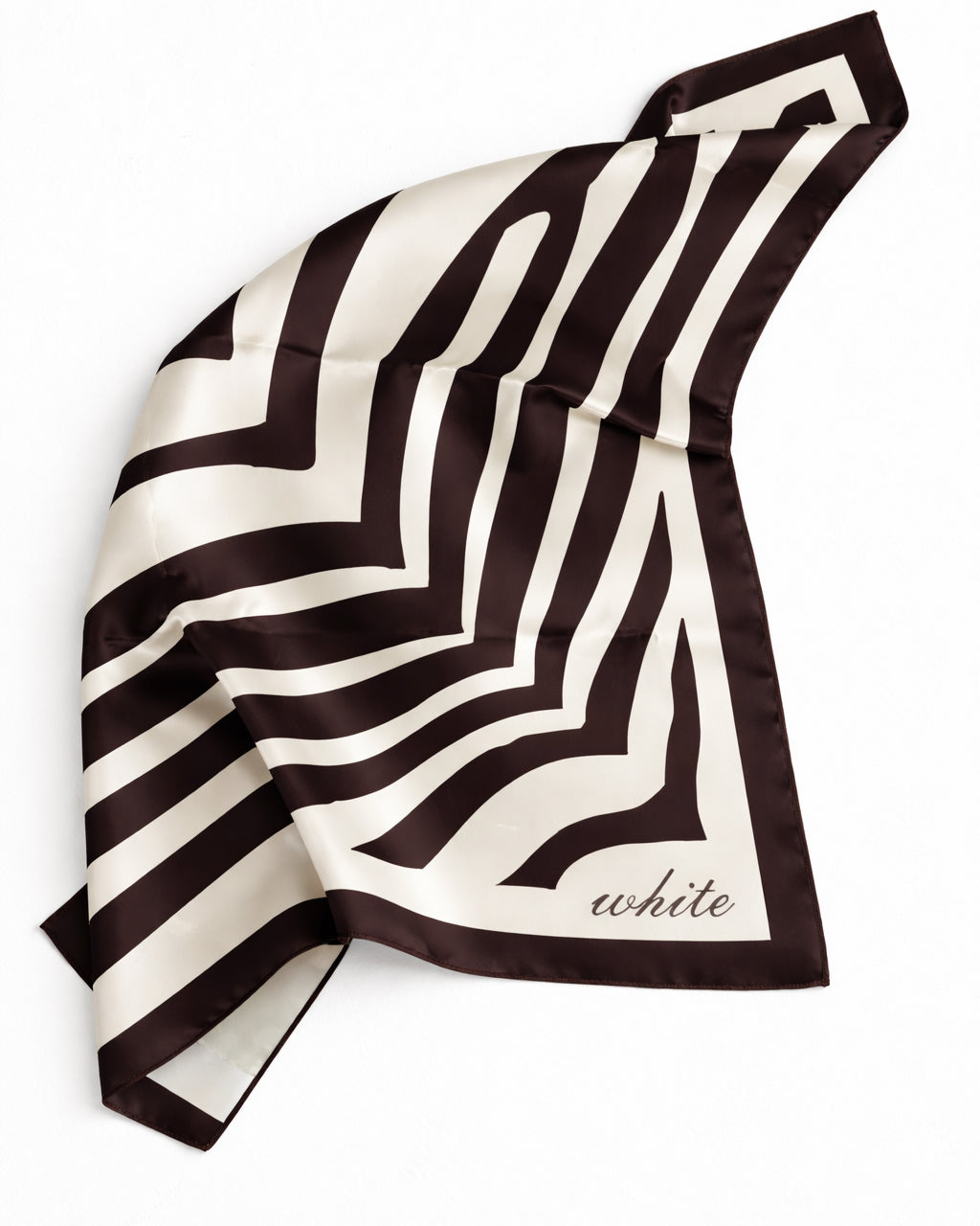 Zebra Silk Scarf – Cream & Dark Chocolate