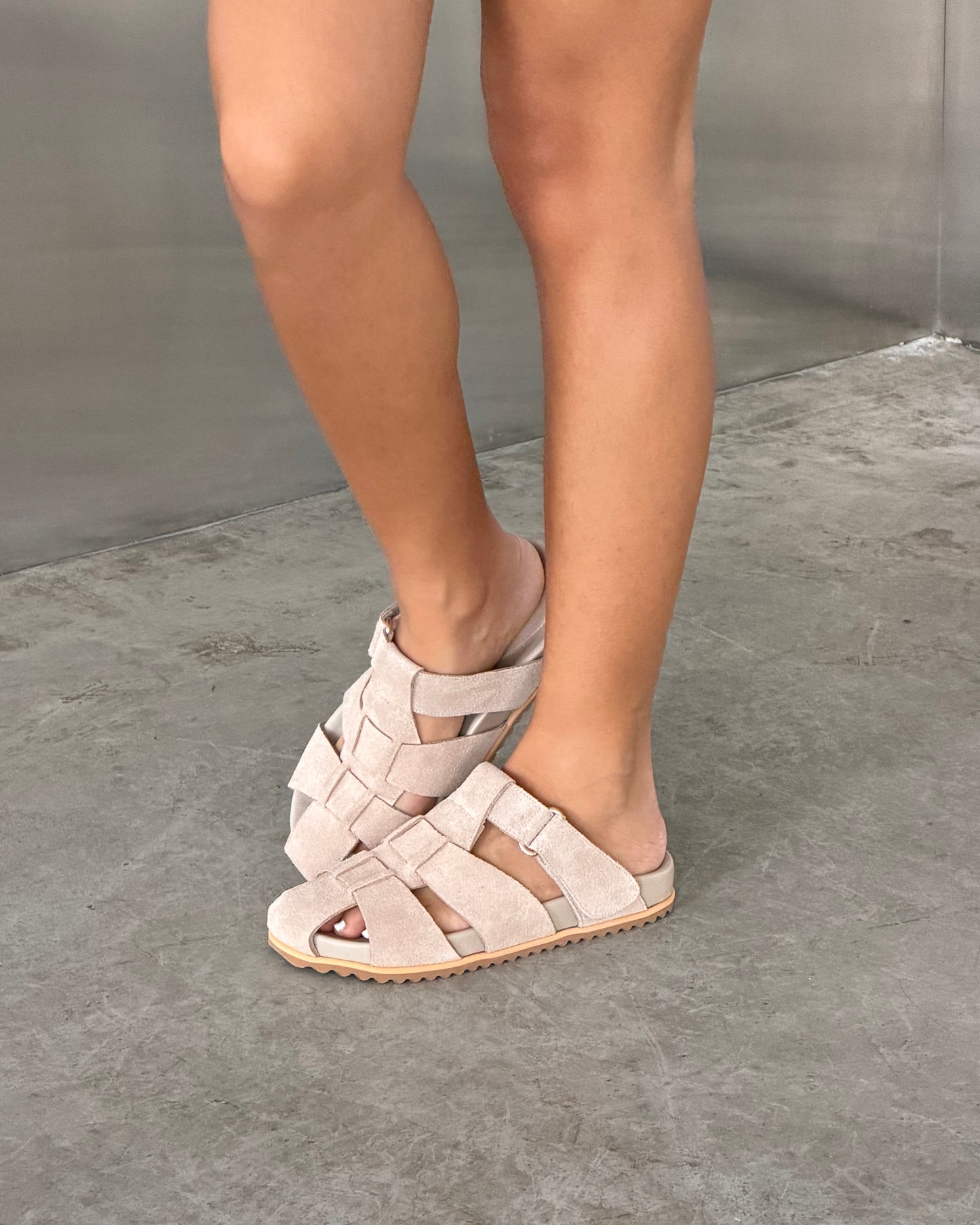 Suede Woven Slide Clog Sandals