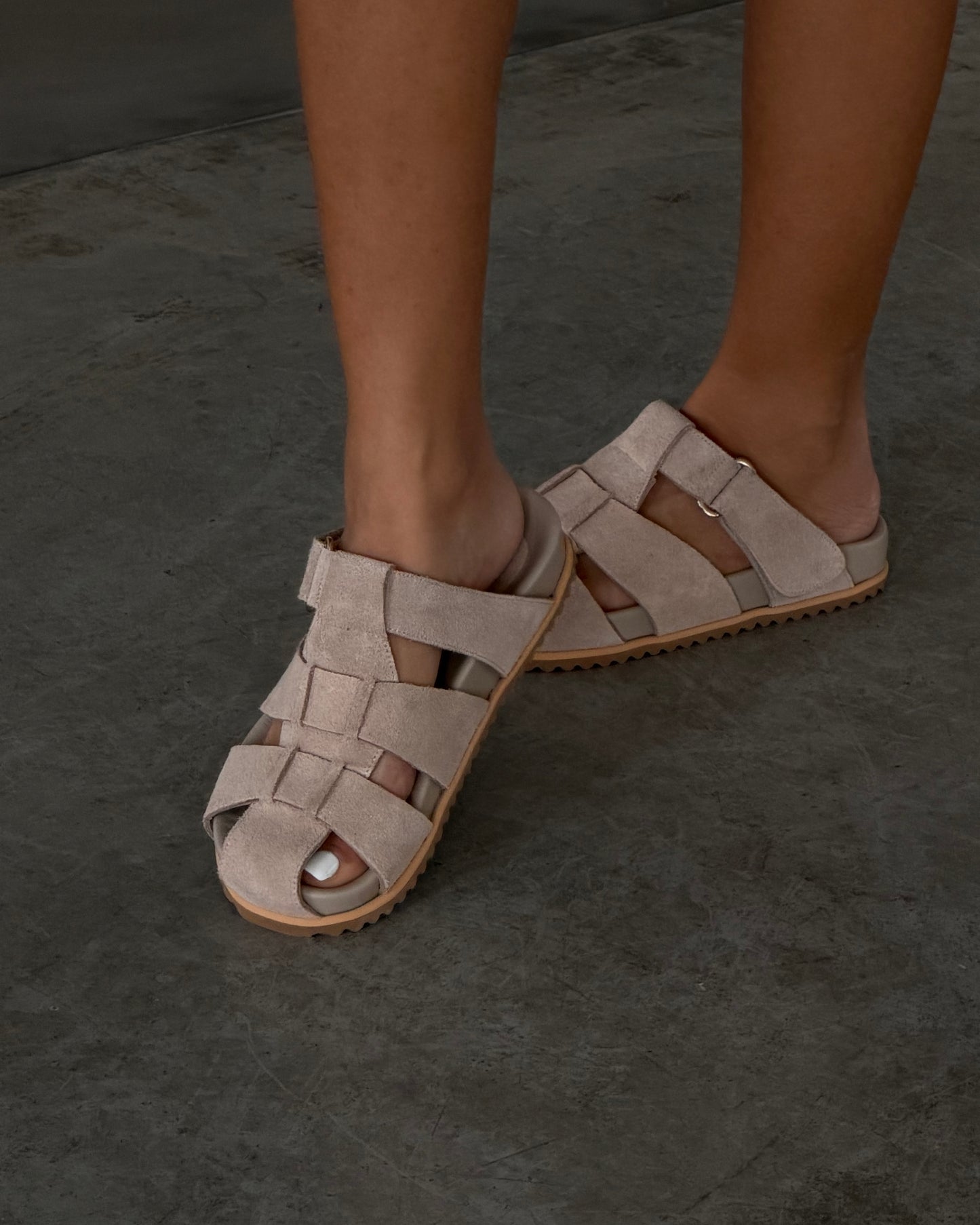 Suede Woven Slide Clog Sandals