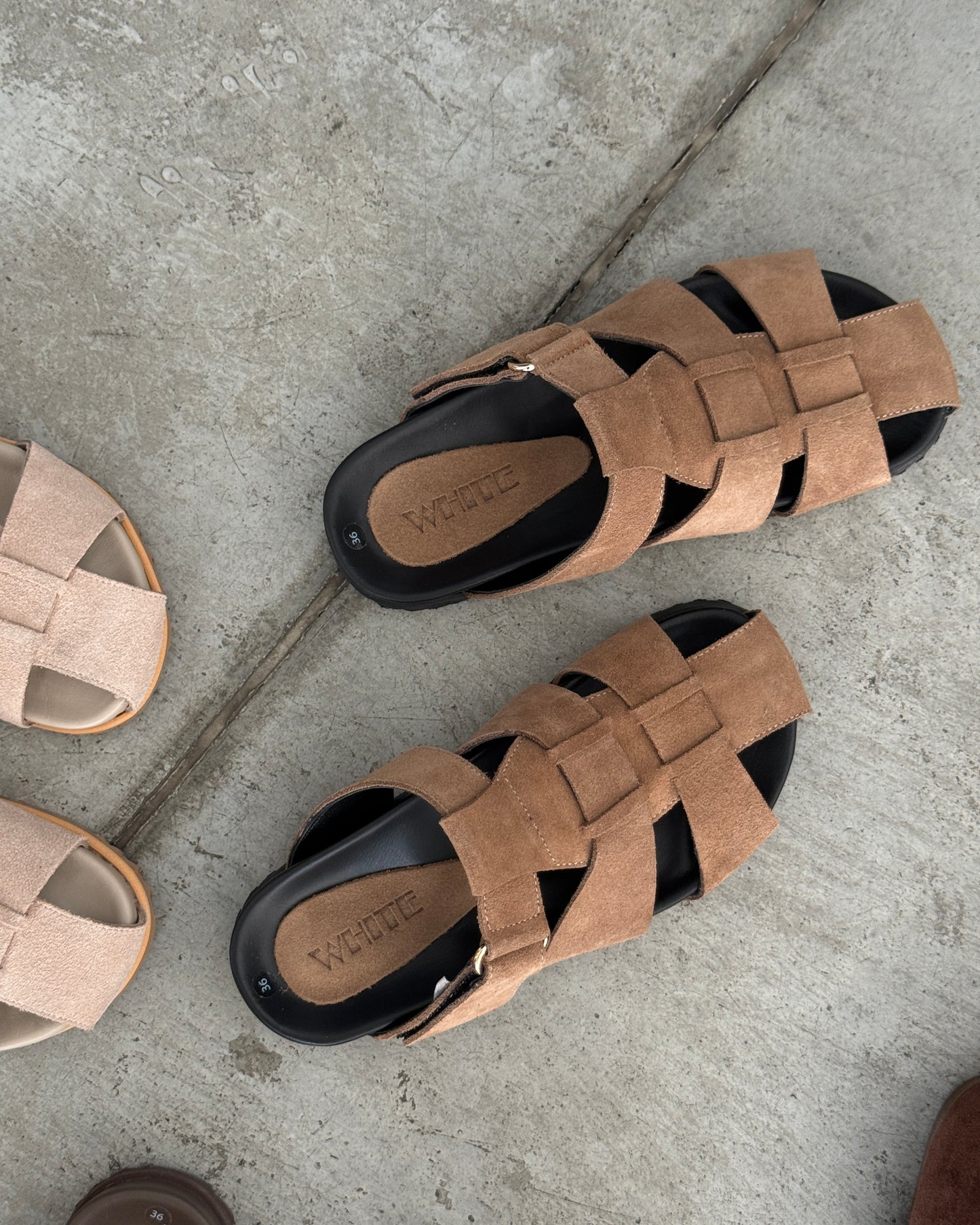 Suede Woven Slide Clog Sandals