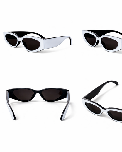 White Cat-Eye Sunglasses