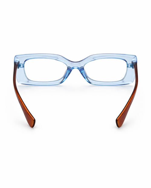 Clear Blue Rectangular Frame Glasses