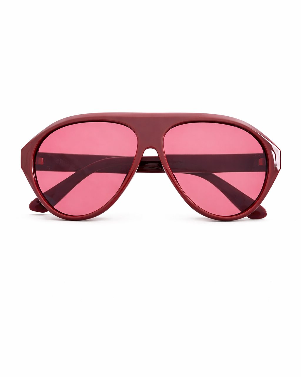 Burgundy Aviator Sunglasses with Pink Lenses