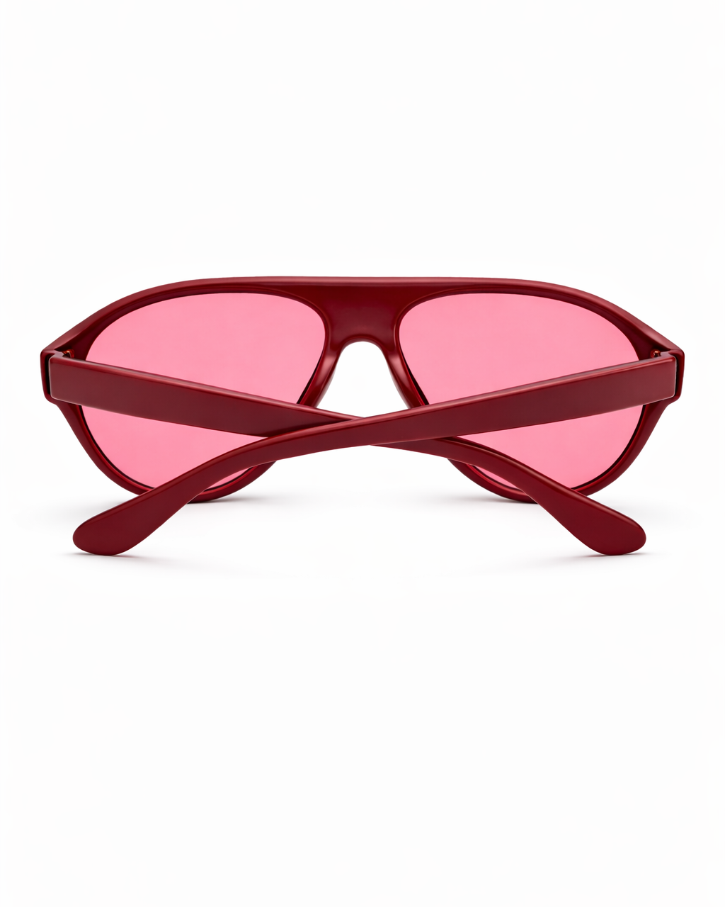 Burgundy Aviator Sunglasses with Pink Lenses