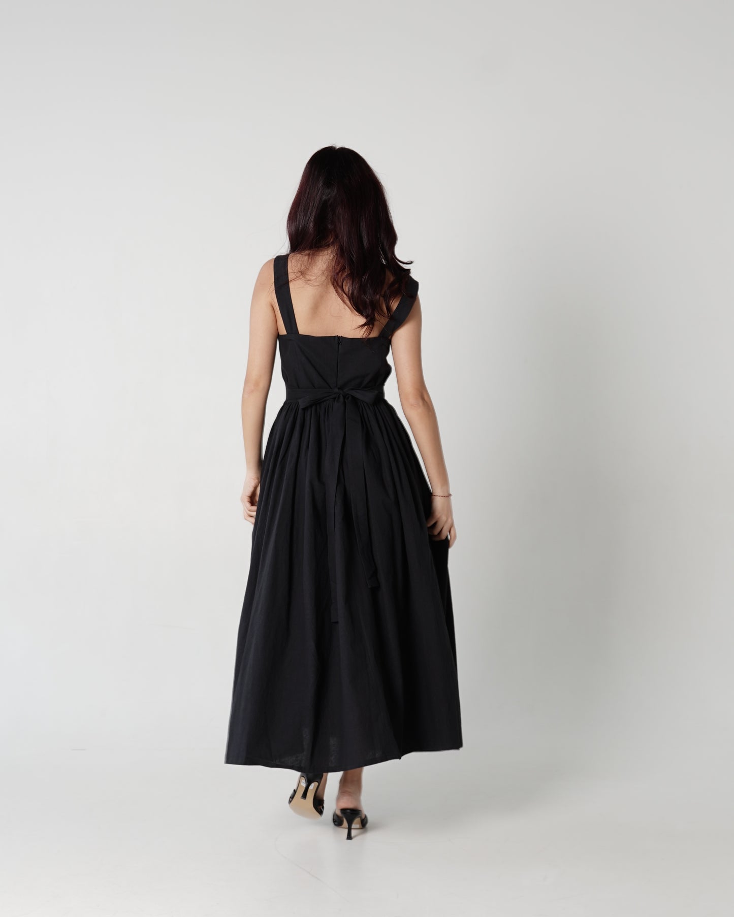 Mocha Checked Midi Dress