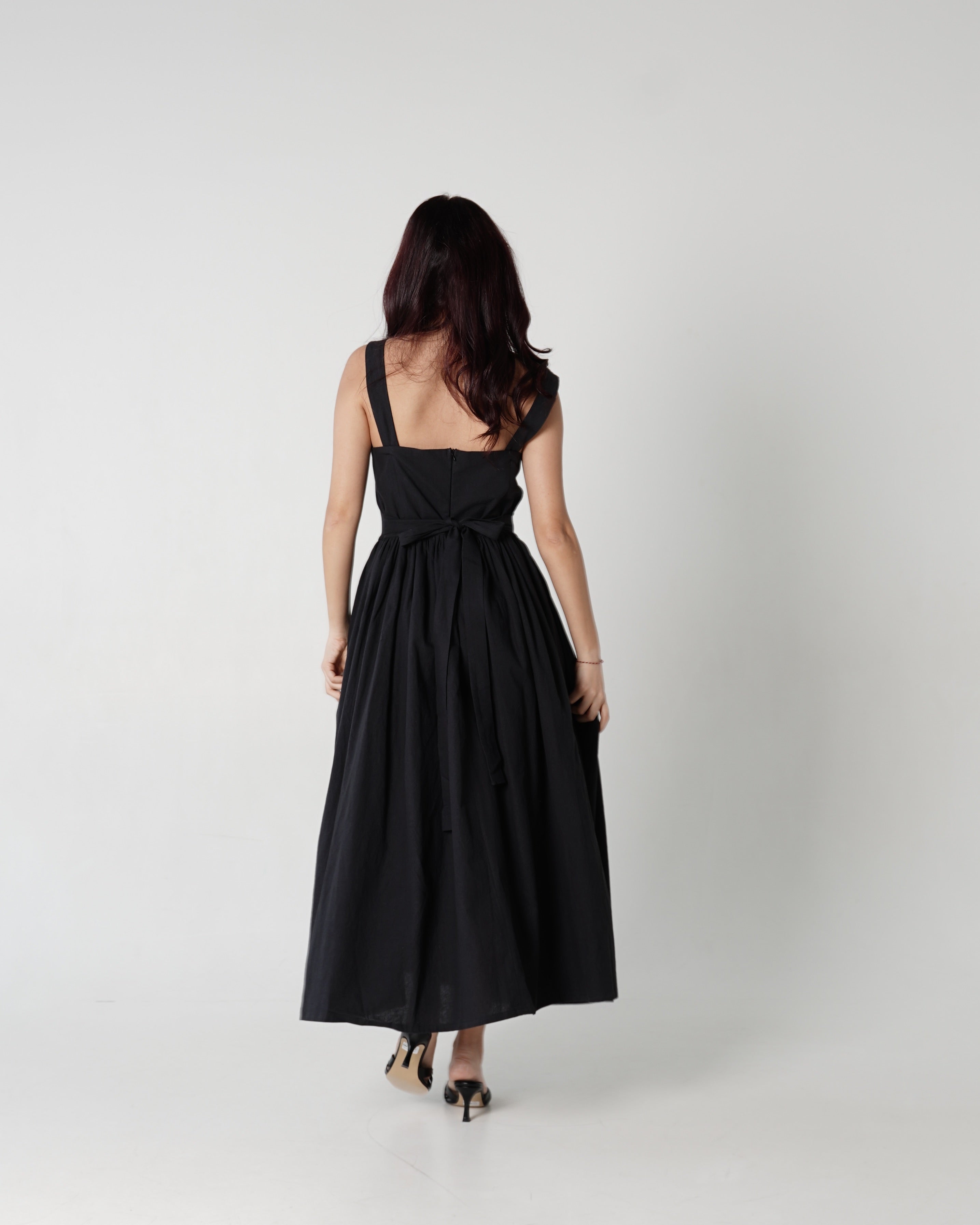 Mocha Checked Midi Dress