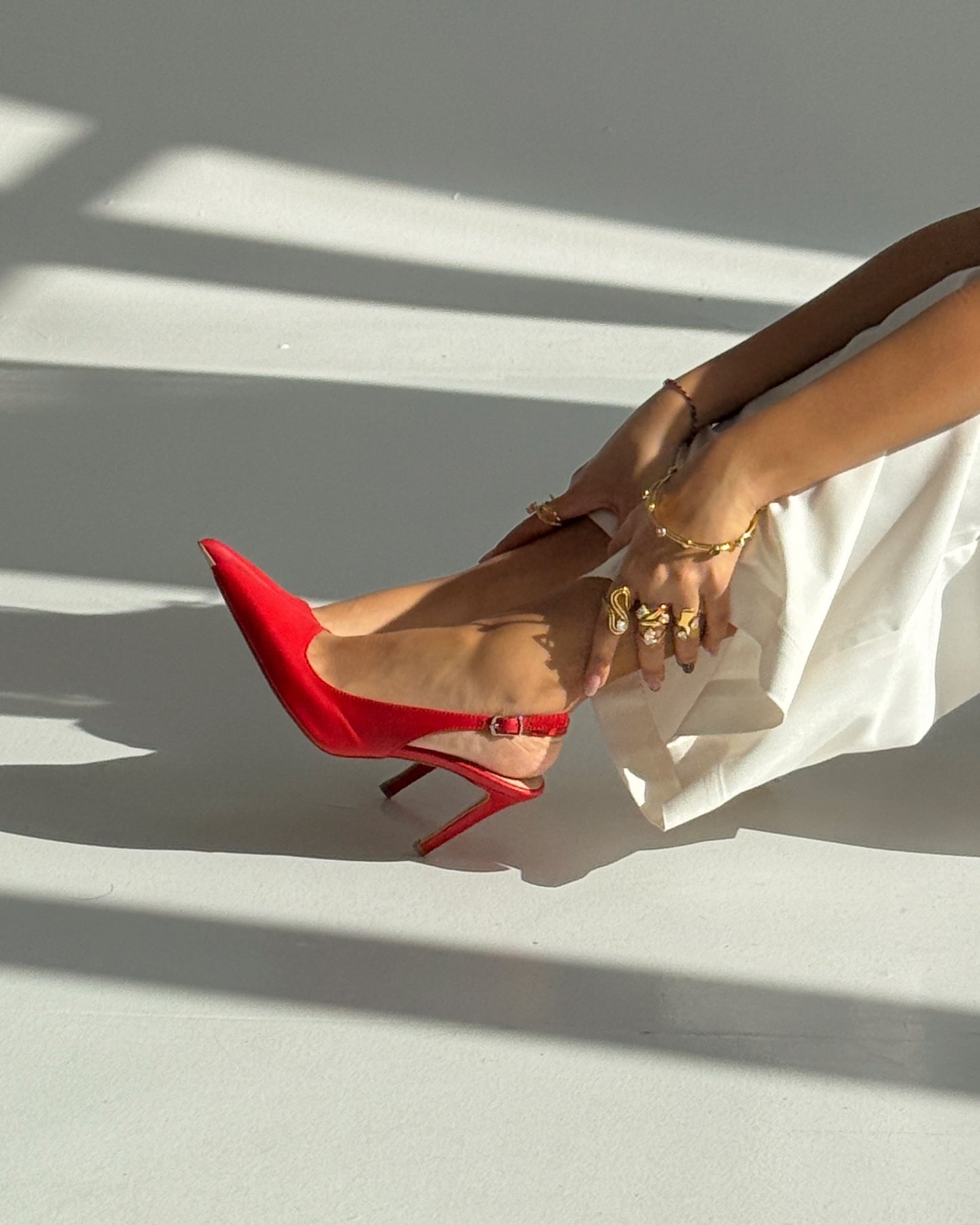 Scarlet Power Slingback Heels
