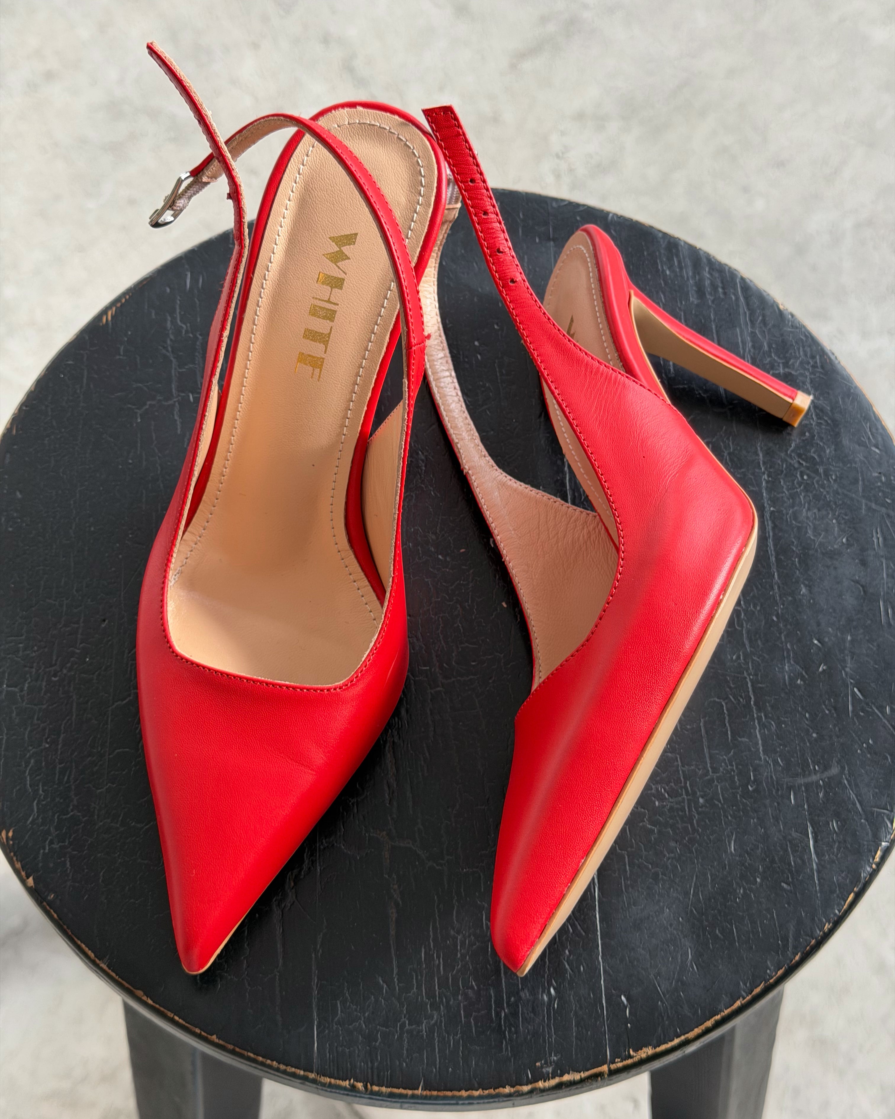 Scarlet Power Slingback Heels