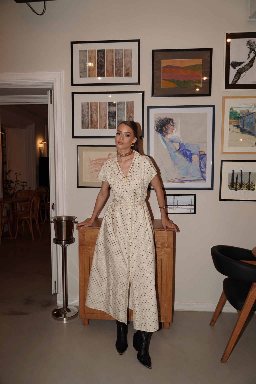 DOTS BEIGE DRESS