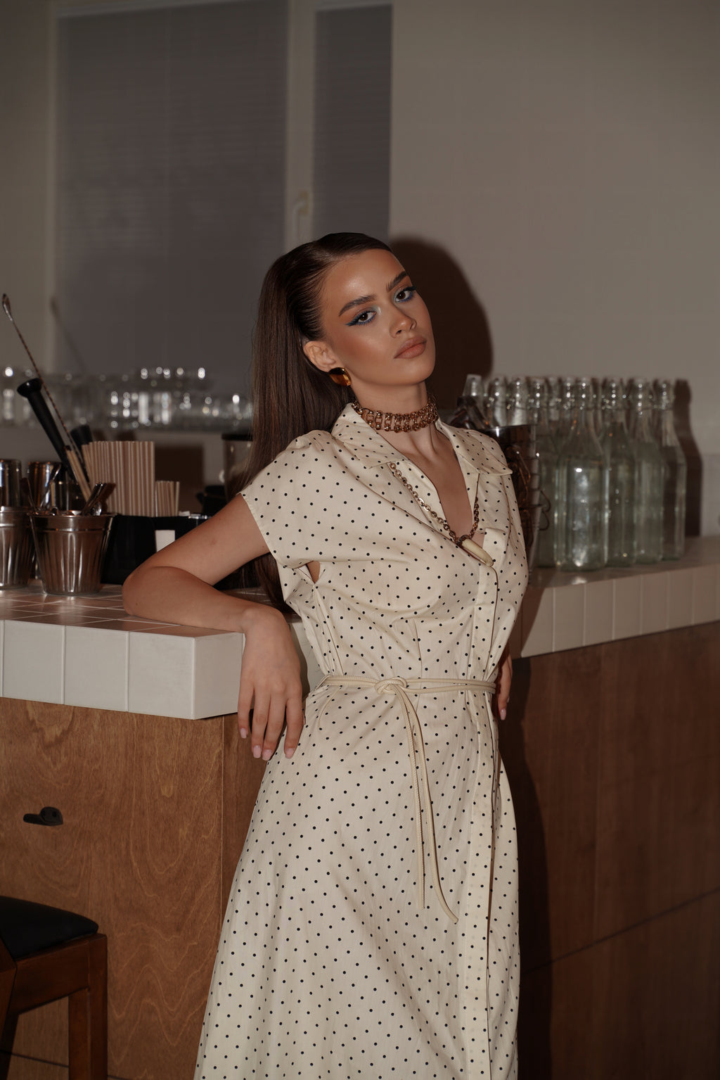 DOTS BEIGE DRESS