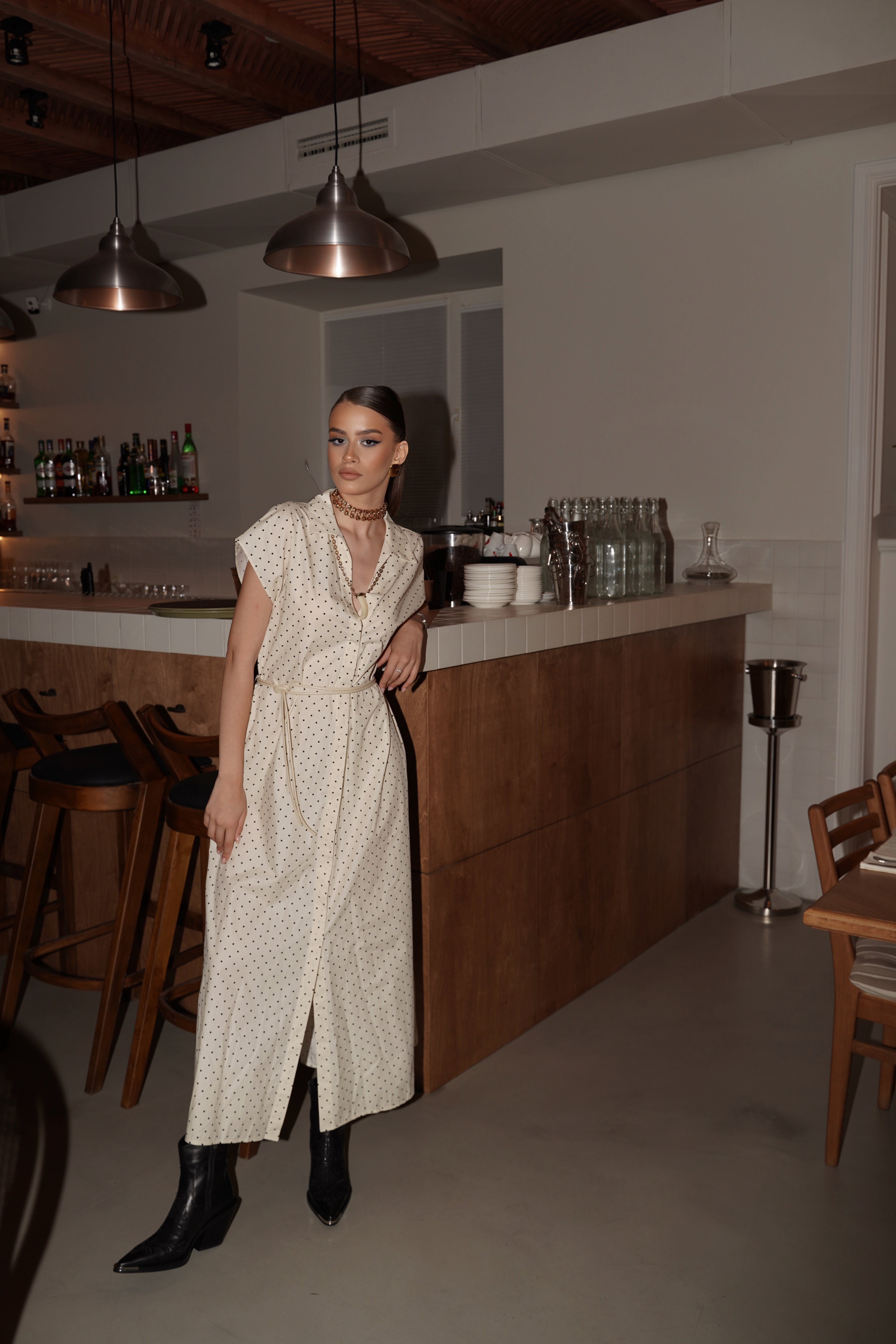 DOTS BEIGE DRESS