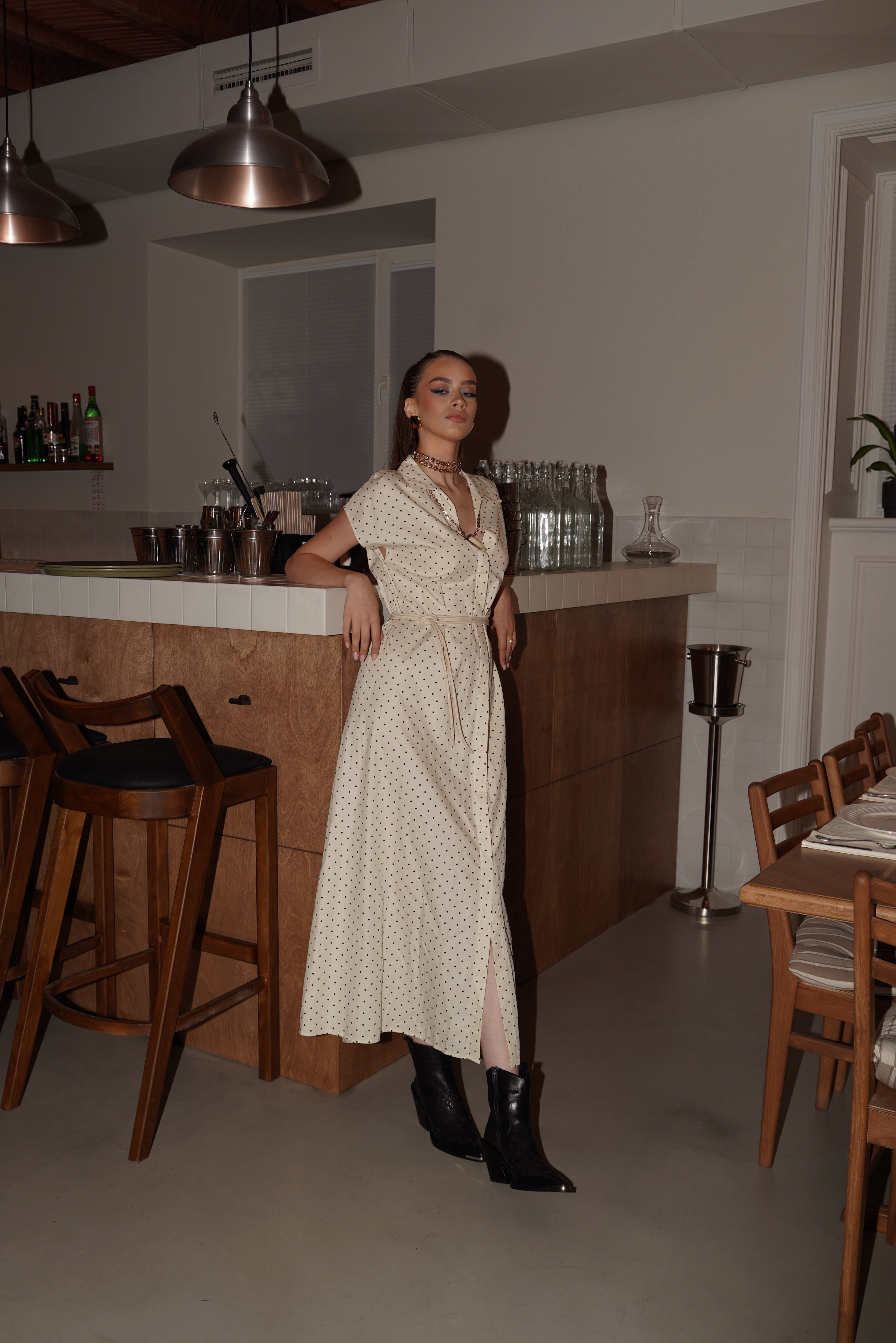 DOTS BEIGE DRESS
