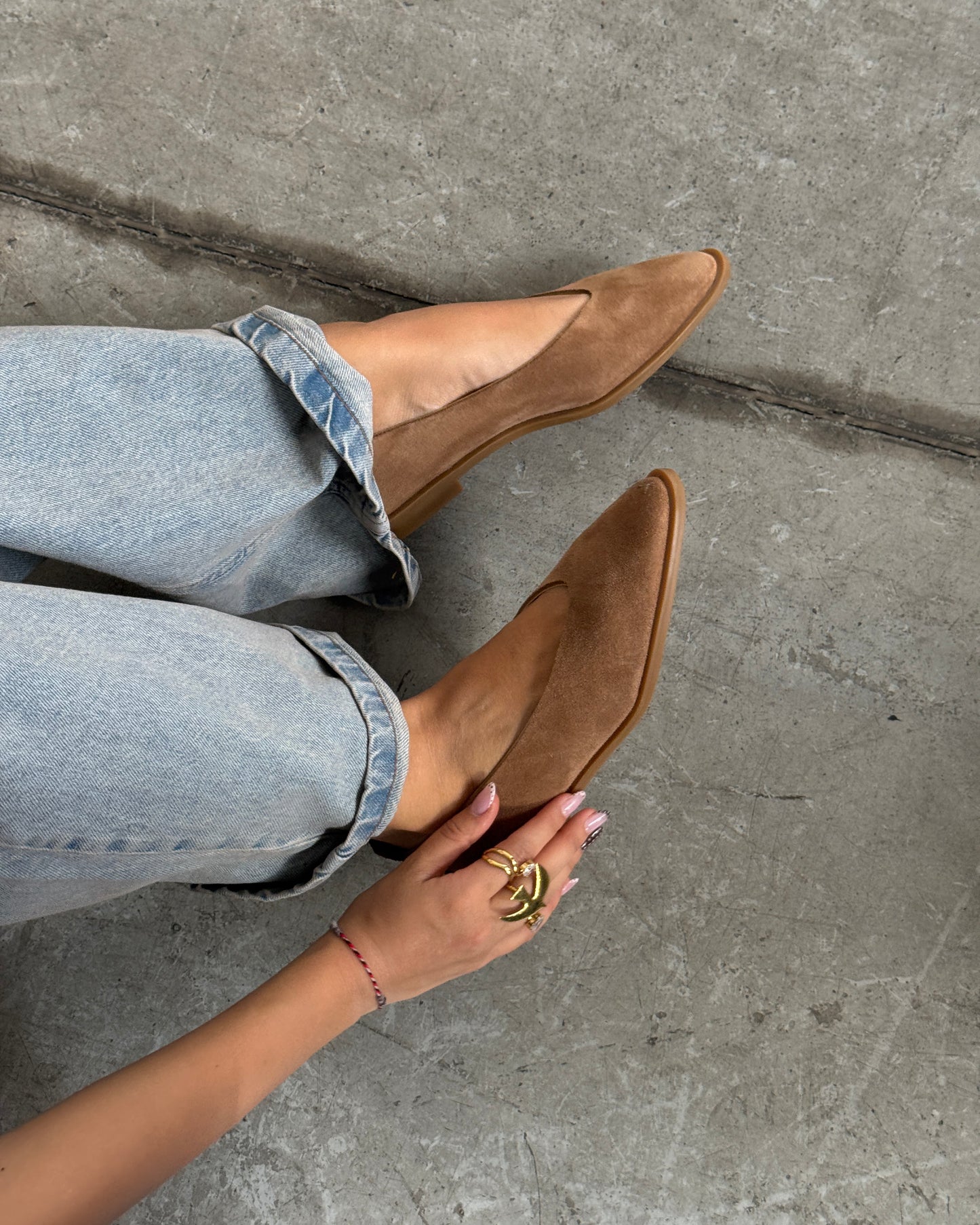 Signature Leather & Suede Flats