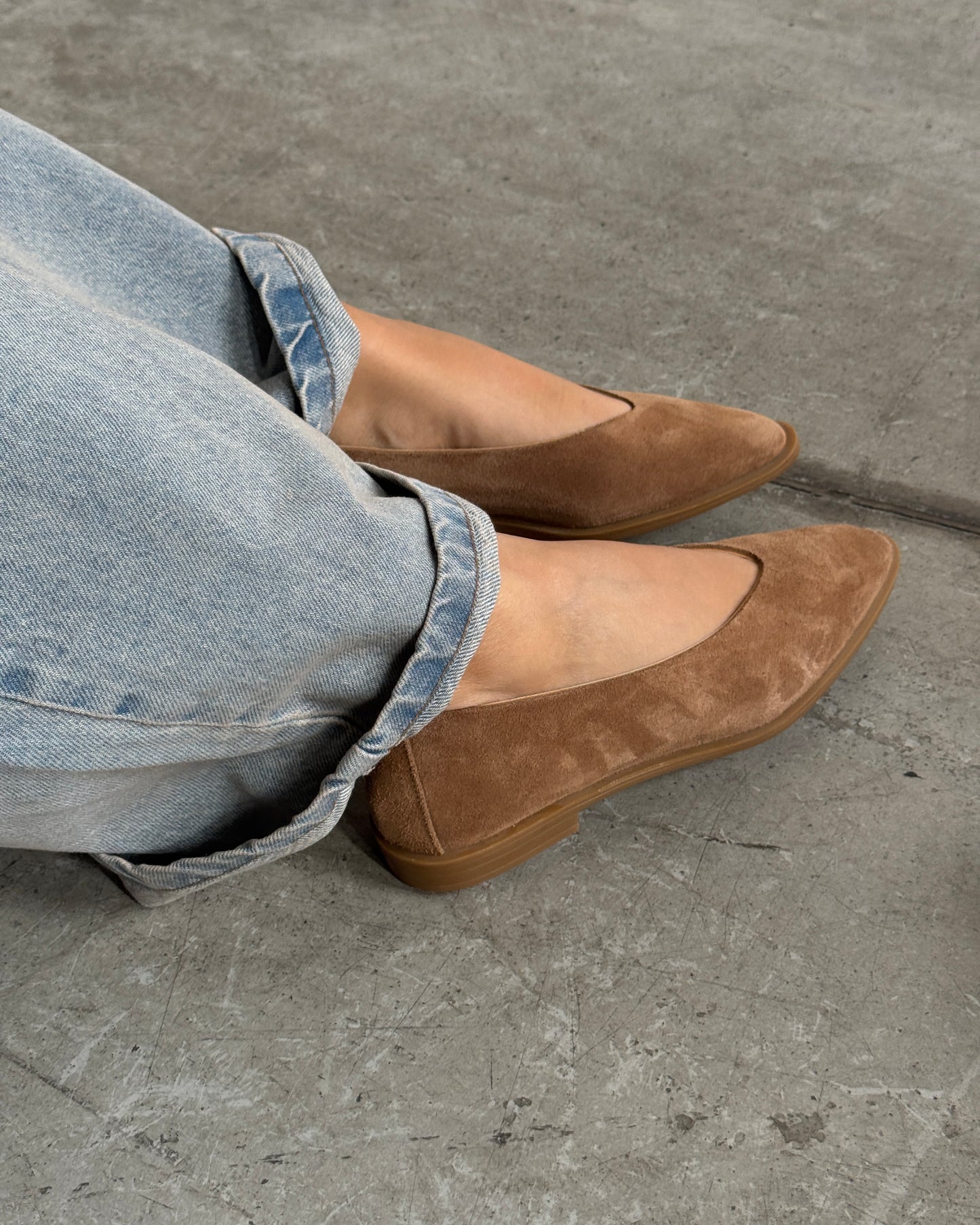 Signature Leather & Suede Flats