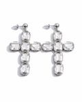 Celeste Crystal Cross Drop Earrings