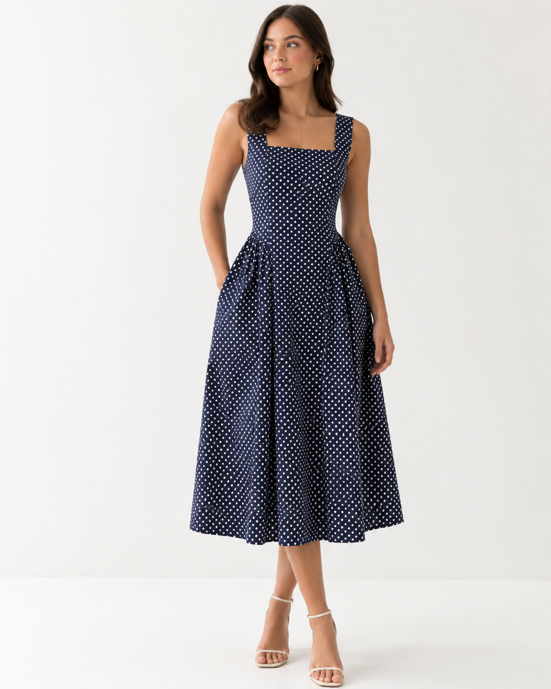 The Grace Polka Dot Midi Dress