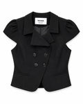 Sculpted Double-Breasted Short Blazer