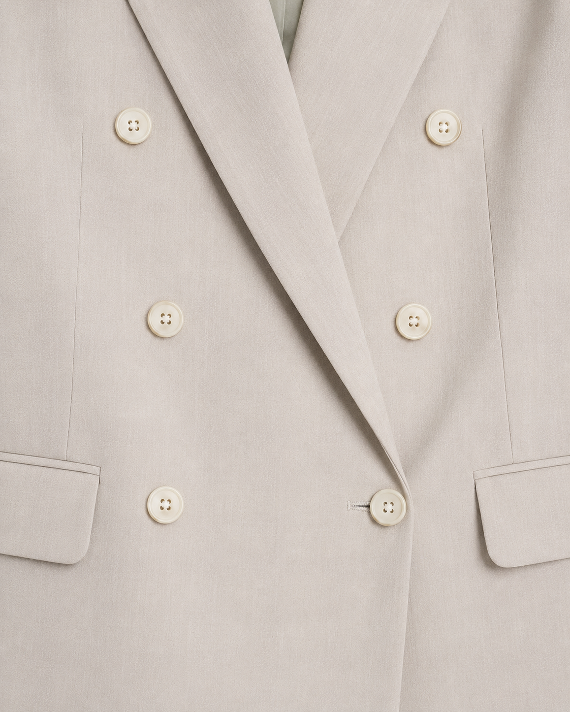 Ivory Double-Breasted Oversized Blazer