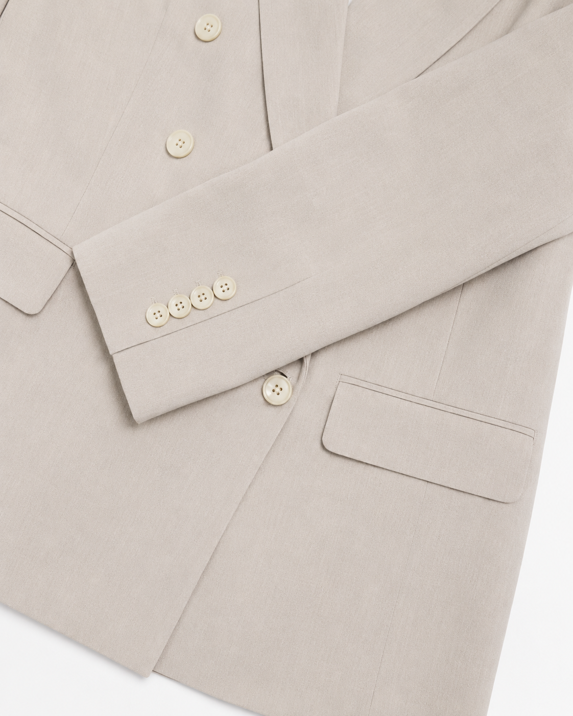 Ivory Double-Breasted Oversized Blazer