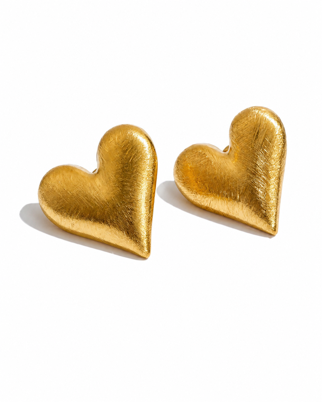 Sculpted Heart Statement Earrings