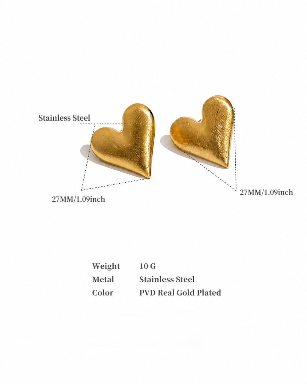 Sculpted Heart Statement Earrings