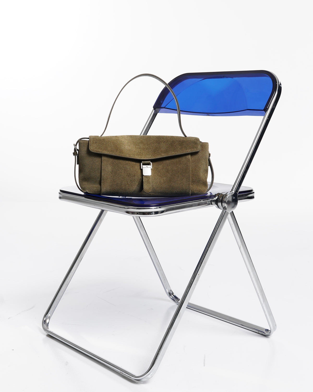 Olive Green Natural Suede Shoulder Bag