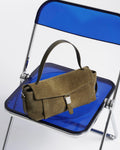 Olive Green Natural Suede Shoulder Bag