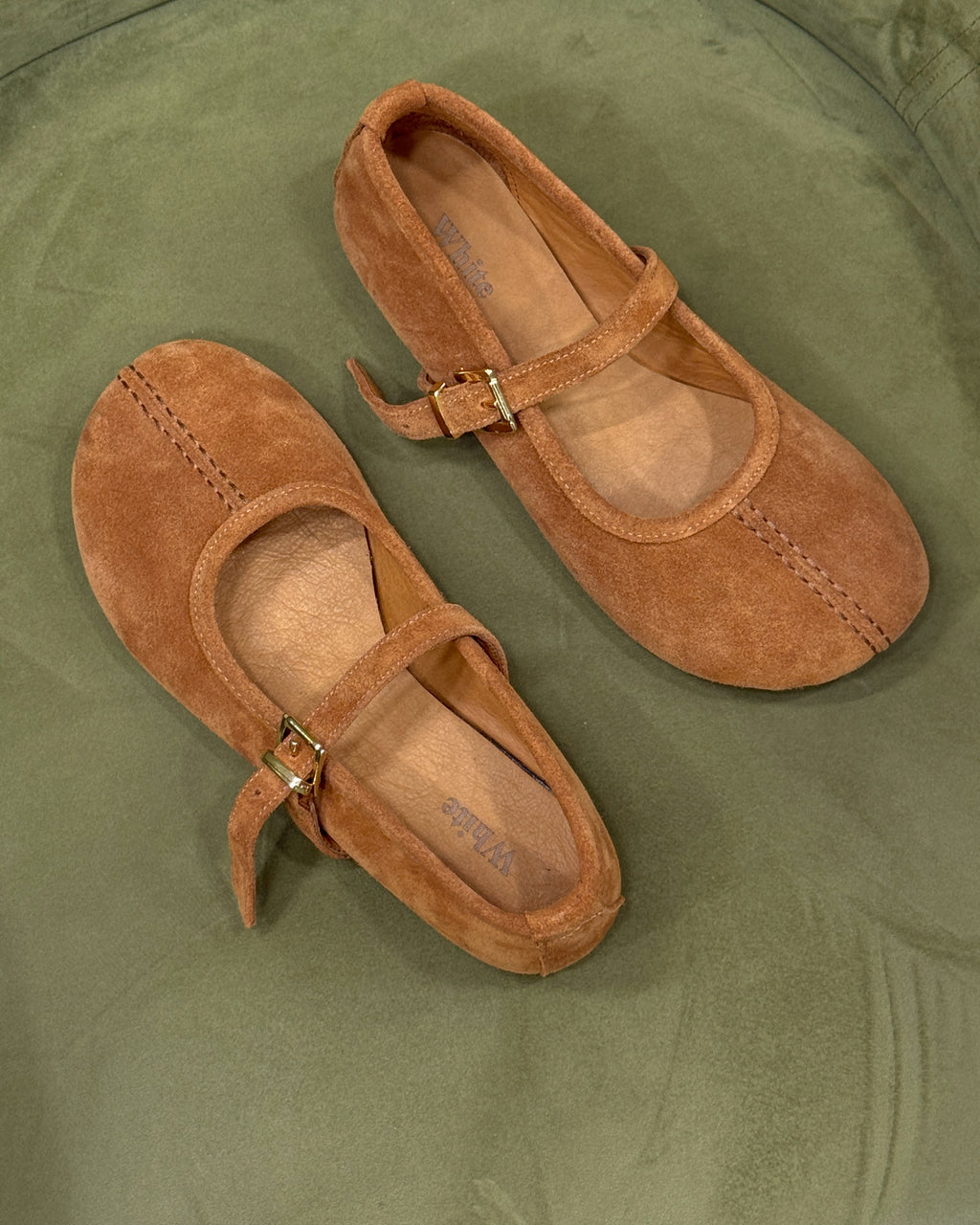 Suede Mary Jane Ballet Flats
