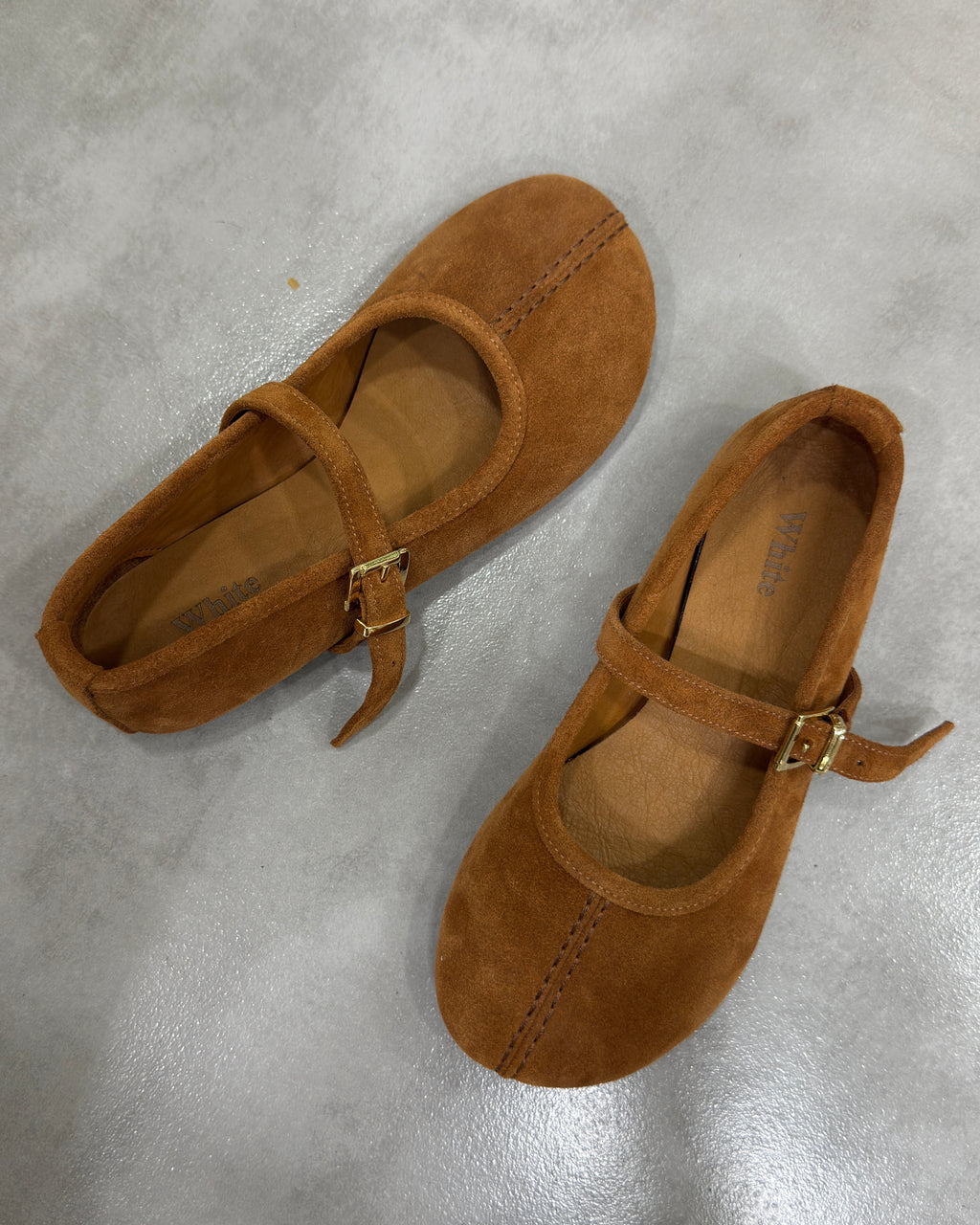 Suede Mary Jane Ballet Flats