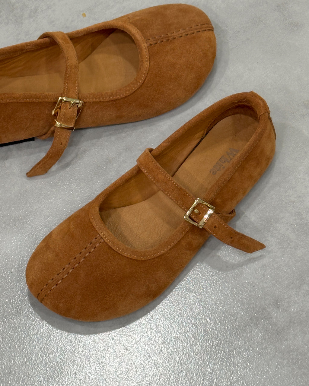 Suede Mary Jane Ballet Flats