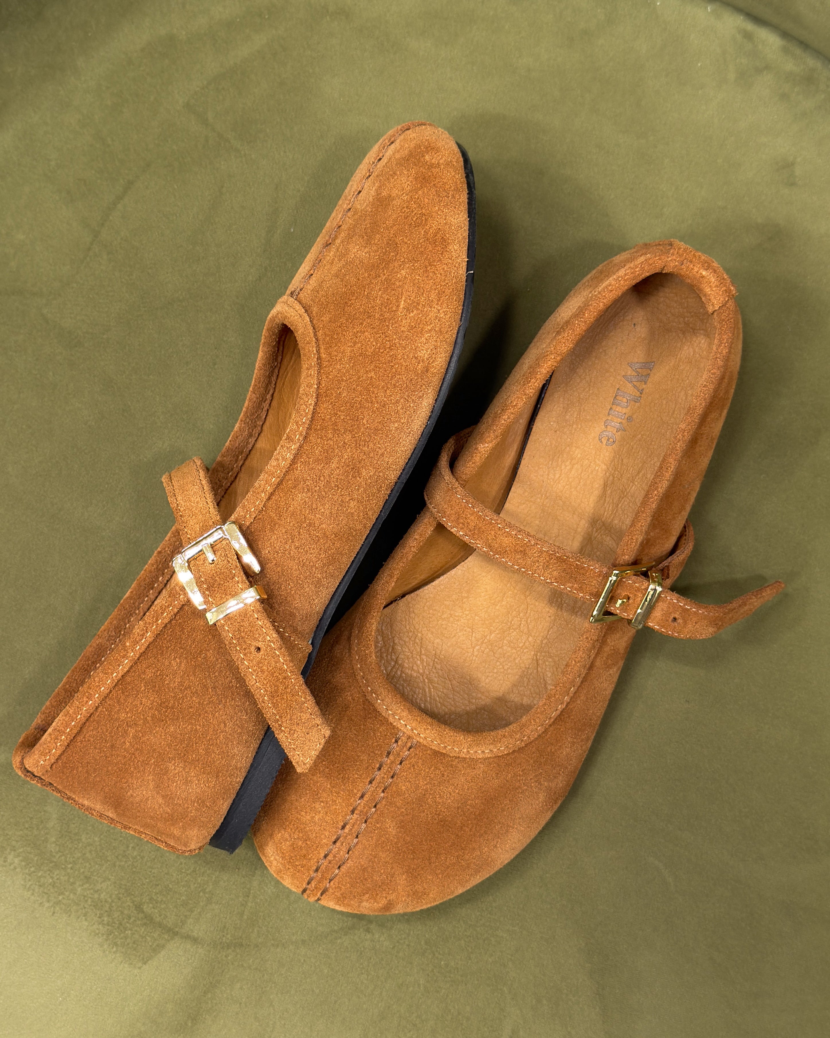 Suede Mary Jane Ballet Flats