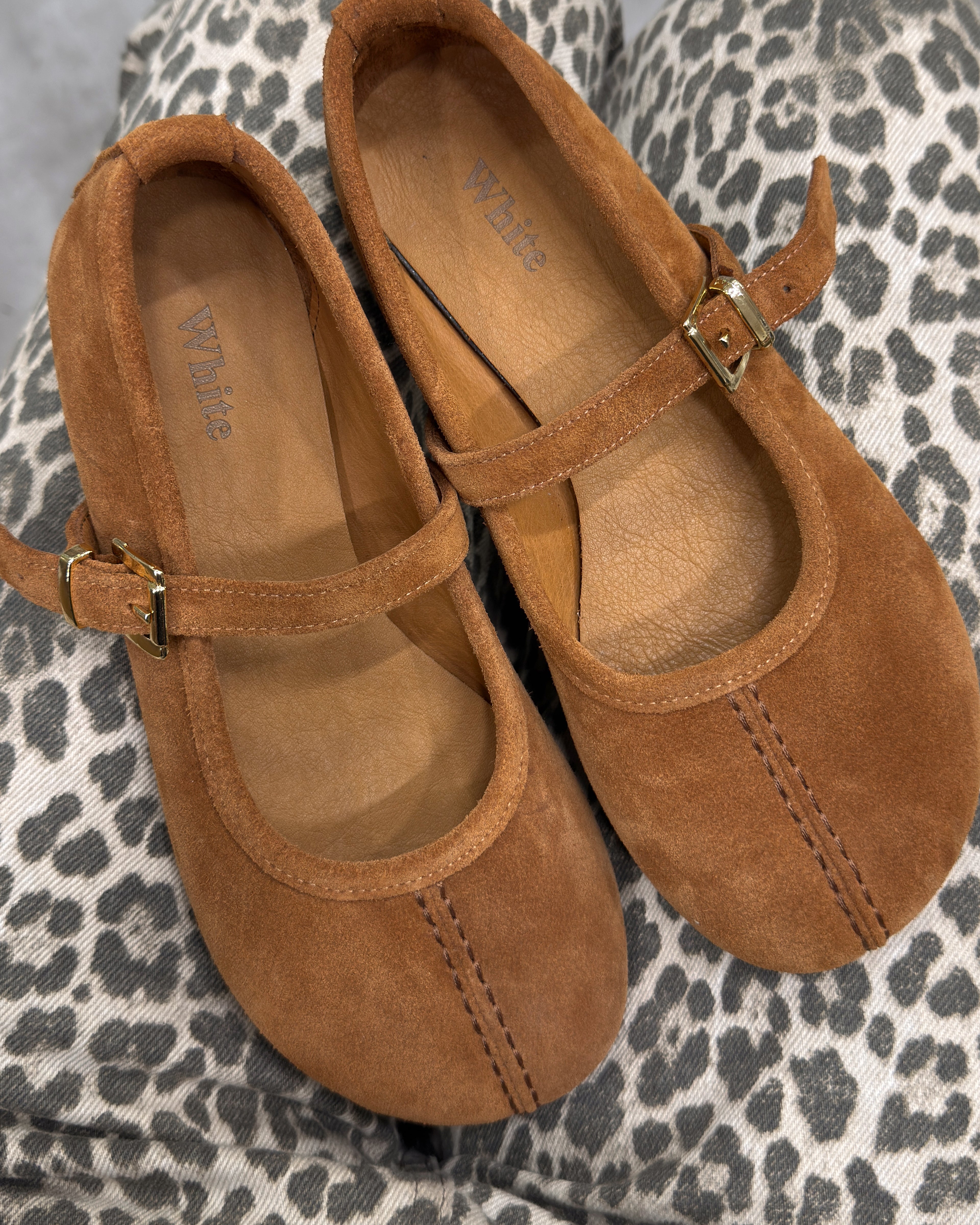 Suede Mary Jane Ballet Flats