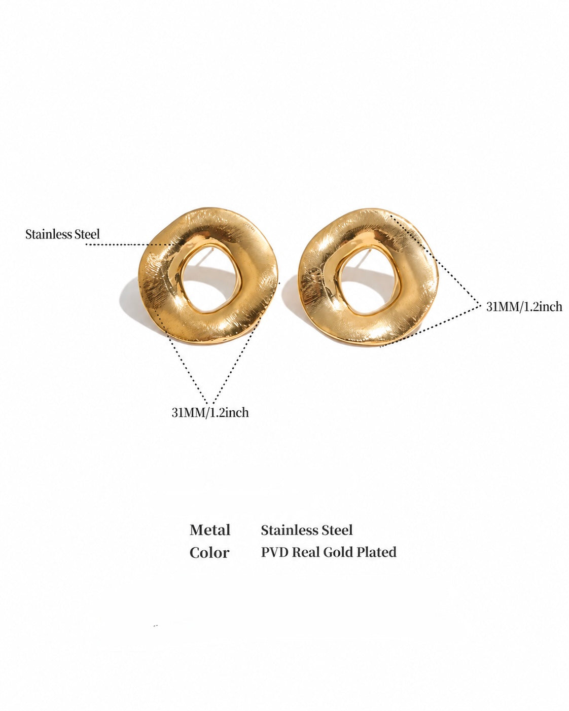 Sculpted Organic Circle Earrings