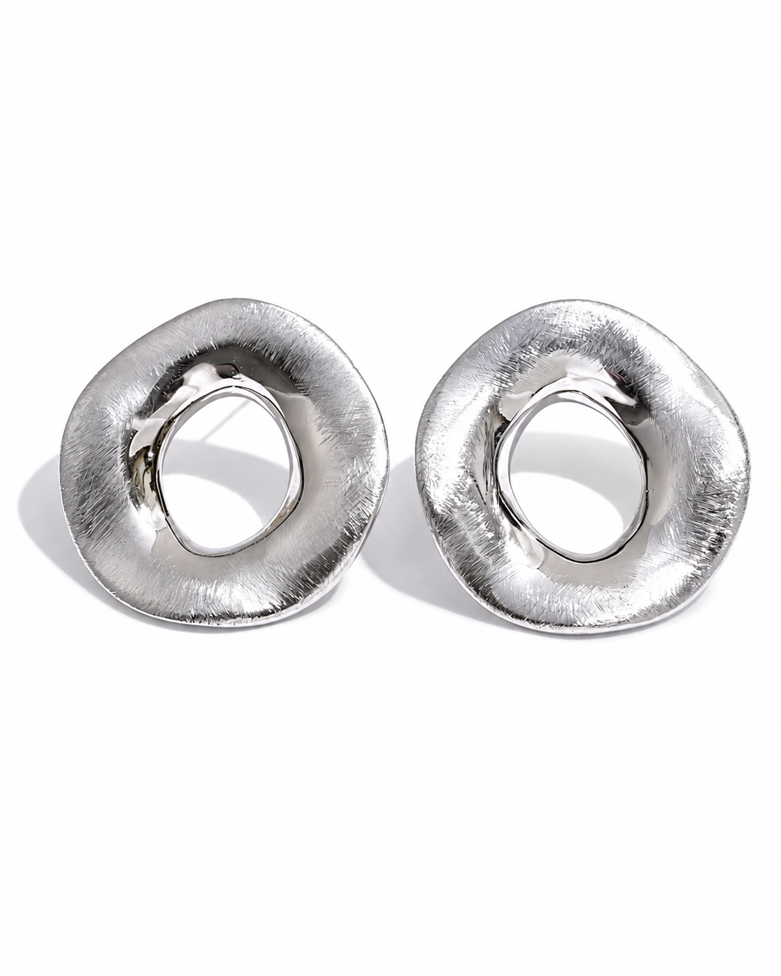 Sculpted Organic Circle Earrings