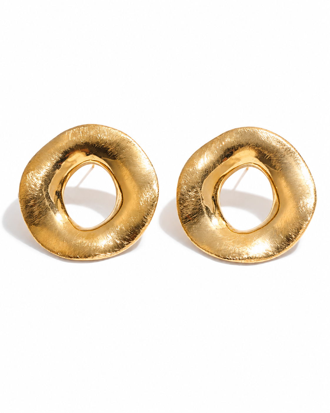 Sculpted Organic Circle Earrings