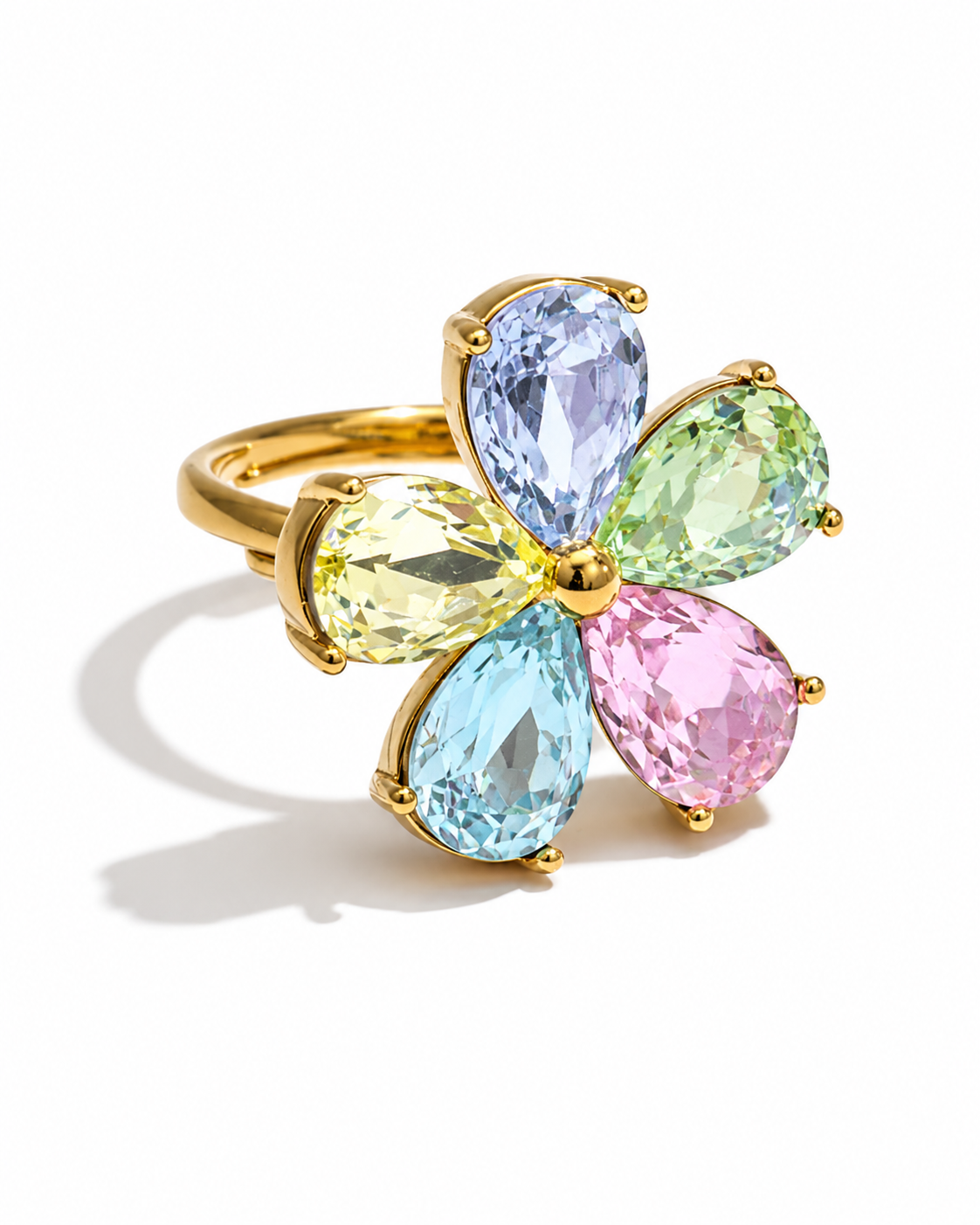 Crystal Bloom Statement Ring