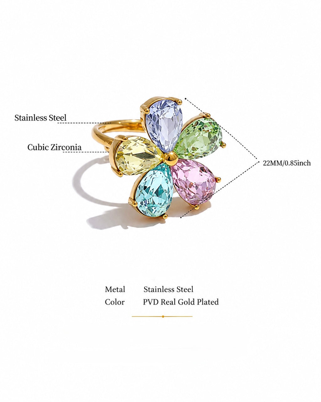 Crystal Bloom Statement Ring