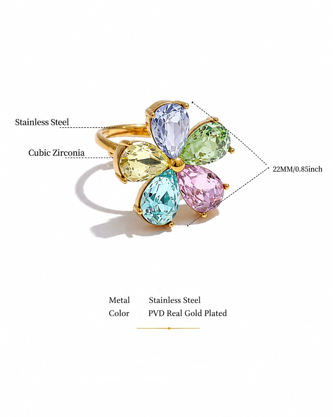 Crystal Bloom Statement Ring